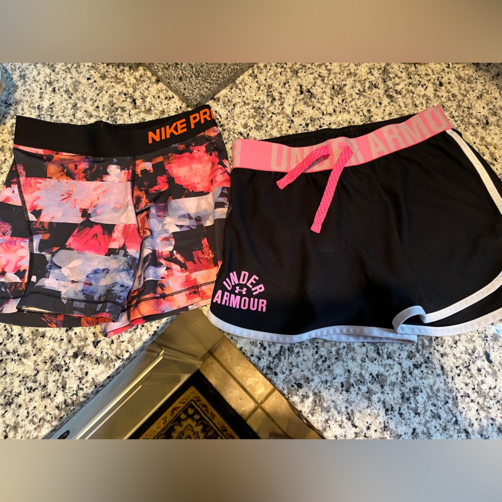 Nike Pro Fit compression shorts & Under Armour Heat Gear shorts YMD